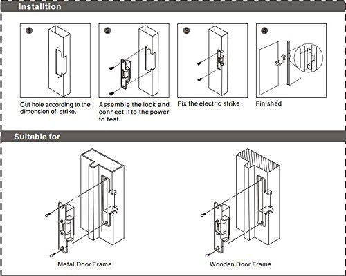 Failure Secure ANSI Standard Heavy Duty Electric Strike Lock for North American Door 1000kg Holding Force for Wooden Metal PVC Door - style: Strike Lock