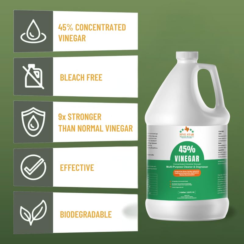 45% Vinegar Concentrated Industrial Strength Vinegar(4 Gallon(512 fl oz)