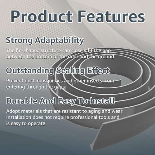 2Pcs Replacement for Andersen Storm Door Botton Sweep Fin Weatherstrip - color: Gray