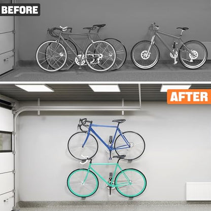TORACK Wall-mounted Bike Pedal Hanger, Garage Wall Horizontal Bike Rack - style: 2 Pack