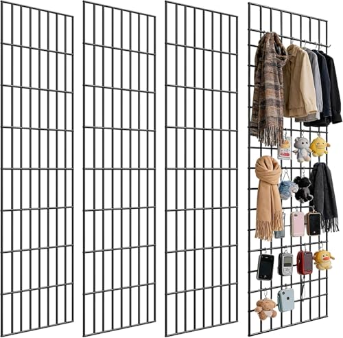 4 Pack 2 x 4 Ft Grid Wall Panels, Heavy Duty Wire Grid Display Panels