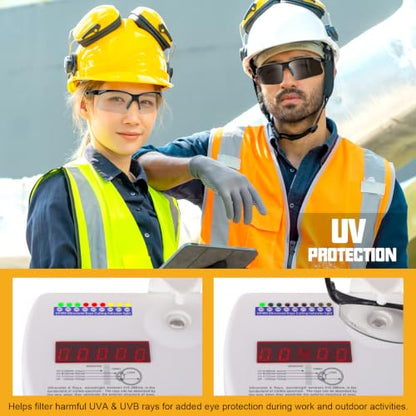 OXG 12 Pack Anti Fog Safety Glasses for Men, ANSI Z87.1 Protective Eyewear - color: Clear With Straps