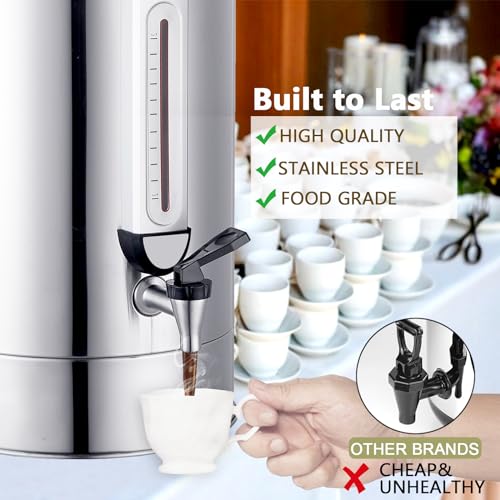 Commercial Coffee Urn 24L 160Cup Stainless Steel Quick Brew Hot Dispenser for Catering, Commercial Grade Large Capacity Coffee Maker For Meeting Rooms, Church, School, for 100+ Guests - size: 24 Liters