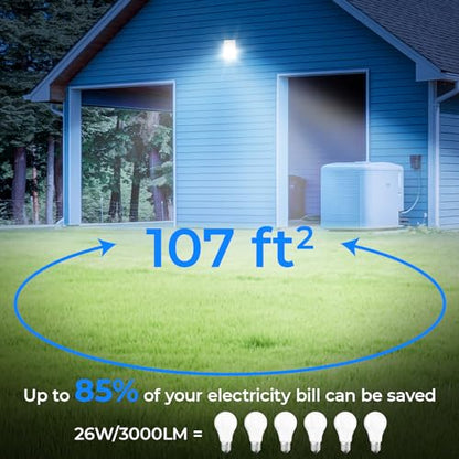 CINOTON 26W LED Wall Pack Light with Dusk to Dawn Sensor 5000k White 2 Pack - color: White, size: 2 Pack-5000k