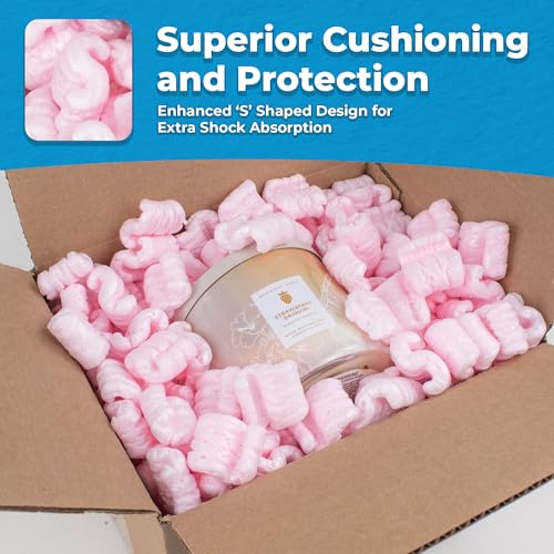 Magicwater Supply - .5 Cu Ft - Pink Packing Peanuts - Anti-Static S Shaped Cushion for Shipping, Void Filling & Storage - Protect Your Goods (Pack of 2) - size: 1/2 Cu Ft (Pack of 2)