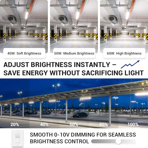 4FT LED Vapor Tight Light 60W/50W/40W,4000K/5000K/6000K CCT,1Pack - size: 4FT (1-Pack)