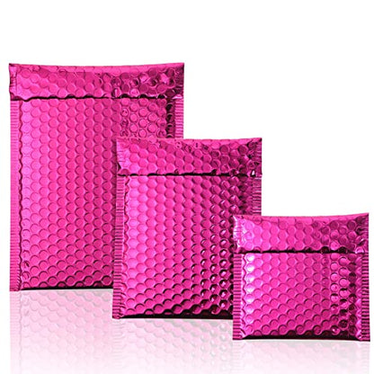 Outus 50 Pcs Bubble Mailers 3 Sizes, Bubble Shipping Envelopes, Rose Red - color: Rose Red