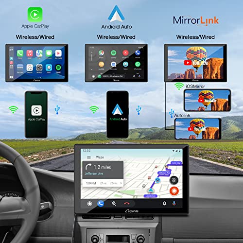 Carpuride W901 Pro Portable Carplay & Android Auto with Dula Bluetooth - size: 9.01inch