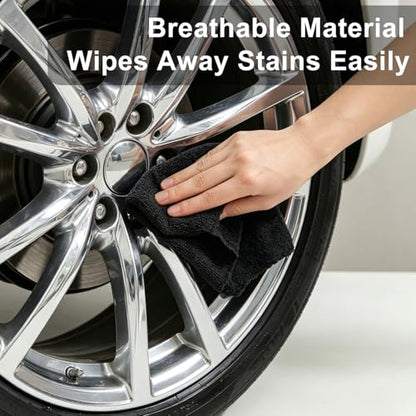 80 Pack Microfiber Cleaning Cloth Roll Reusable Paper Towels 12"x12" Black Tear Away Cloth, Microfiber Towels for Cars, Wash Cloths, Lint Free Rags for House, Kitchen,Window,Cleaning Supplies - color: Black