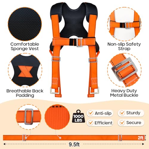 Moving Straps,2-Person Lifting & Moving System,Furniture Lifting Straps with Chest Buckle for Furniture,Mattresses,Appliances,Heavy Objects up to 1000lbs - style: 2-Person Lifting & Moving System