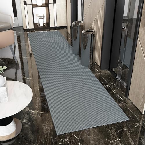Ottomanson 2x16 Hallway Runner Rug – Non-Slip Indoor Outdoor Door Mat - color: Grey, size: 2' x 16' (Runner)