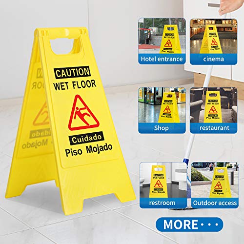 CERLMLAND 2P Caution Wet Floor Sign & Do Not Enter-Signs Elevator Maintenance Caution Sign