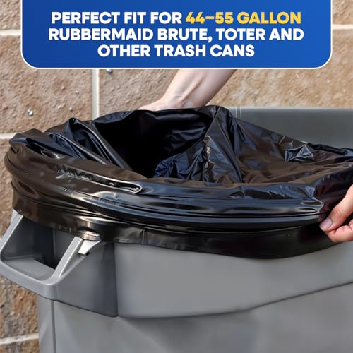 Plastic Prince 37" x 50" 55 Gallon 2 Mil Black Trash Bags, 10 Rolls of 10 Bags Total of 100/Case - style: 2 Mil