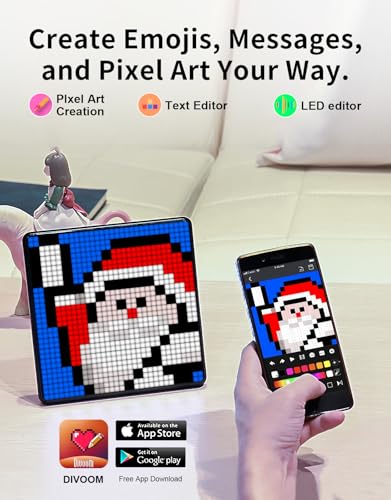 Divoom Pixoo-Max Pixel Display, APP Cellphone Control Display with 32 X 32 Programmable LED Screen for Home Decoration, Business Advertisement