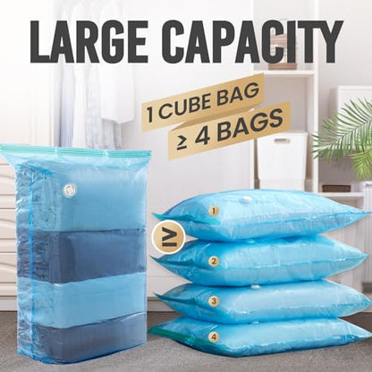 TAILI 8 Pack Vacuum Storage Bags, Jumbo Cube (31x40x15 Inch), Blue - color: Blue, size: 8 Jumbo