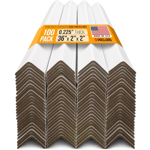 36" x 2" x 2" Reinforced Cardboard Edge Protectors, Pack of 100 - color: Thickness: 0.225", size: Pack of 100