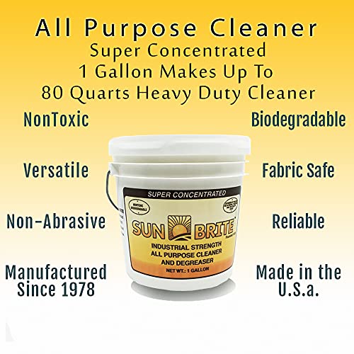 SunBrite Concentrated Professional Strength All Purpose Cleaner | NonToxic | Gallon Unit | Degreaser | Green Cleaning Product