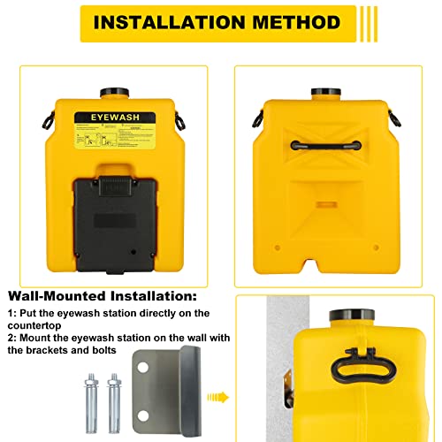 Portable Eyewash-Station Emergency OSHA-Approved Yeipower - Wall Mounted Eye Wash First Aid 14 Gallon Eye Irrigation Equipment