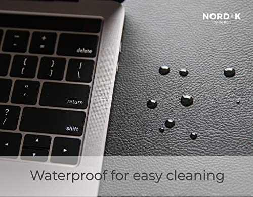 Nordik Leather Desk Mat - Pebble Black - Large Leather Desk Pad 35x17 in - color: Pebble Black