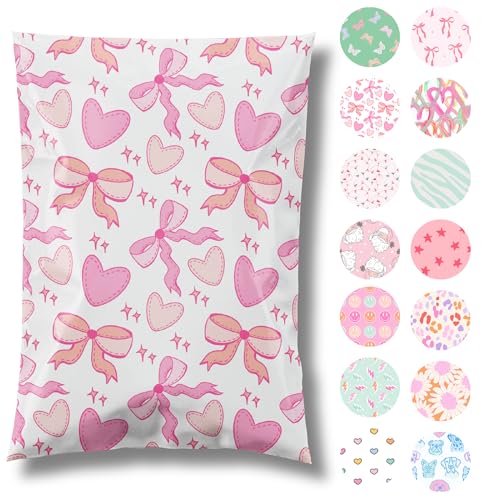 Pretty Package Store Poly Mailer 6x9, Coquette Bows Hearts, 100 Pack - color: Coquette, size: 6x9