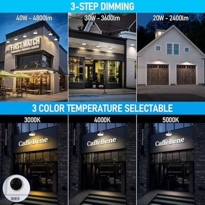 LEONLITE 3CCT 14 Inch Outdoor Barn Light, 120-277V, Integrated LED, White - color: White