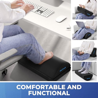 BlissTrends Foot Rest Under Desk, Foot Stool with 2 Adjustable Heights - color: Black, size: XX-Large
