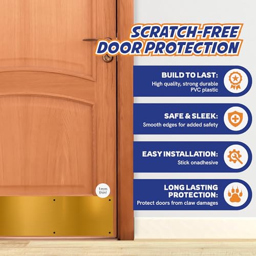 Panther Armor 8x36 in Gold Door Kick Plate, Dog Scratch Door Protector - color: Gold, size: Kick Plate [8x36in]