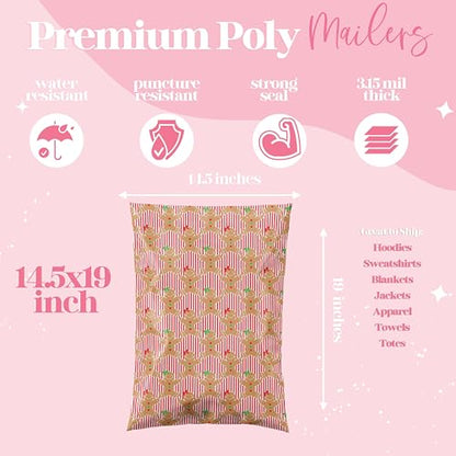 Pretty Package Store Poly Mailers 6x9, Gingerbread, 100 Pack - color: Gingerbread, size: 6x9