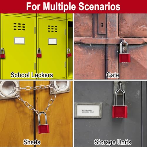 Faburo Combination Lock, 4-Digit Heavy Duty Combo Lock - color: 2pcs-Long-Red
