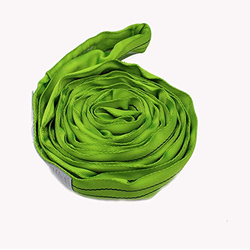 Green Polyester Endless Round Sling Heavy Duty Poly Lifting Sling 5300lbs Vertical Capacity, 9 Feet Length - size: 1 Pack