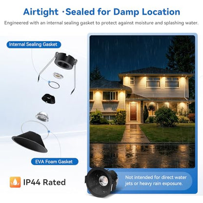 CycevSun Black 2 Inch Recessed Lights, Anti-Glare COB Spotlight, 6-Pack - color: Black, size: 2 Inch