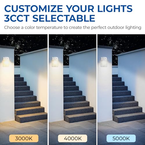 CINOTON 26W LED Wall Pack Light with Dusk to Dawn Sensor, 3CCT White 2Pack - color: White, size: 2 Pack-3CCT