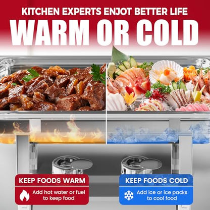 IMACONE Rectangular Chafing Dish Buffet Sets of 4, 8QT - color: Silver, size: 4-Pack