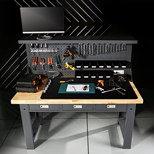 Ewen 25.6x17.7in Large Silicone Kitchen Counter Mat, 2mm Thick Heat Resistant Countertop Protector, Baking Silicone Mat under Air Fryer Toaster Oven Microwave Coffee Maker Cutting Board Drill Black - color: Black, size: 25.6"L x 17.5"W