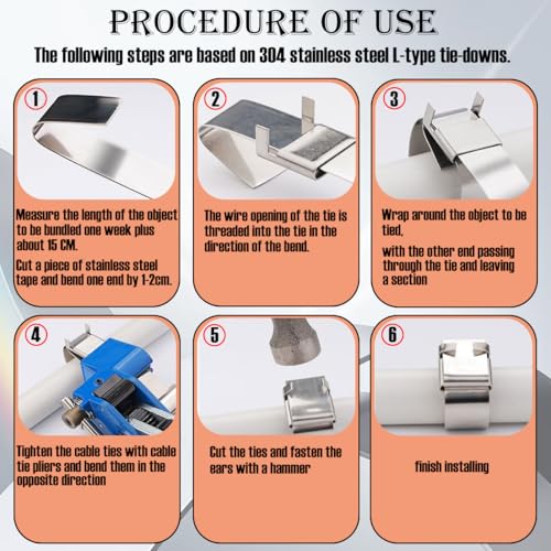 Strapping Kit with Strapping Tensioner Tool,S304 Stainless Steel Strapping,100 ft * 1/2 in W * 0.02 in,Blue Plastic Tray,100 Steel Buckles for High Strength Packaging Strapping Bundle Packaging