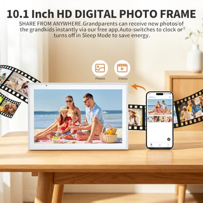 Smart Digital Calendar 10.1 Inch, Electronic Family Calendar Planner with Touchscreen, Shared Chore Chart, Meal Planner, To Do List & Schedule Board, WiFi Digital Family Command Center, Photo Frame - color: White-10.1in