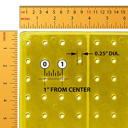 Azar Displays 701414-YEL-4C32 Rotating Countertop Display Kit with Peg Hooks Included, 14 Inches Wide x 14 Inches Deep x 20 Inches High, Pegboard Spinner Organizer, Yellow - color: Yellow, style: Pegboard + Hooks