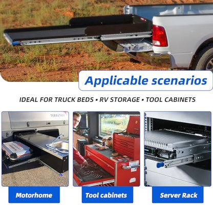 with Lock Heavy Duty Drawer Slides 12 14 16 18 20 22 24 26 28 30 32 34 36 40 44 48 52 56 60 Inch 500 Lbs Side Mount Full Extension Ball (Load:250 lb (with Lock) -W:53mm, 20 Inch) - size: 20 Inch, style: Load:250 lb (With lock) -W:53mm