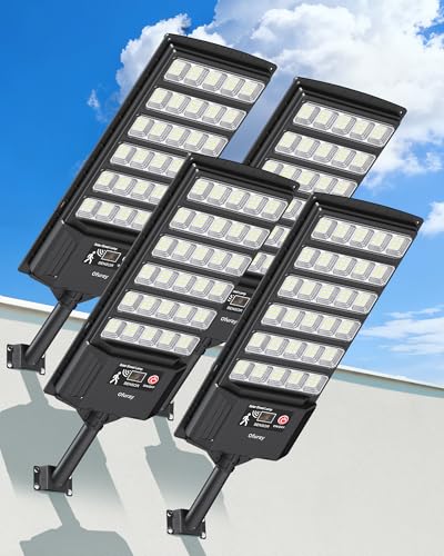 Ofuray Solar Lights Outdoor, Dusk to Dawn Street Lights with Remote 4Pack