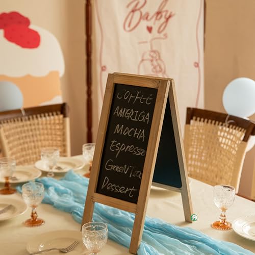 Vintiquewise 19-inch Wooden A-Frame Chalkboard Sign Double-Sided Menu Board Easel for Restaurant Cafe Bar Coffee Shop Bakery Wedding Party Home Business Kitchen Countertop & Tabletop Display, Large - size: Large