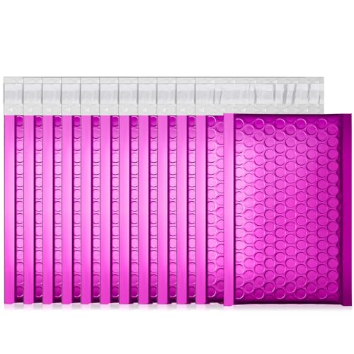Fuxury Foil Bubble Mailers 4x8" 50 Pack Usable Size 4x7" Padded Envelopes - color: Purple, size: 4x8" 50PC