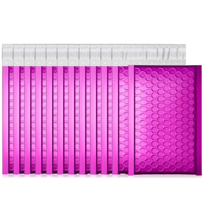 Fuxury Foil Bubble Mailers 4x8" 50 Pack Usable Size 4x7" Padded Envelopes - color: Purple, size: 4x8" 50PC
