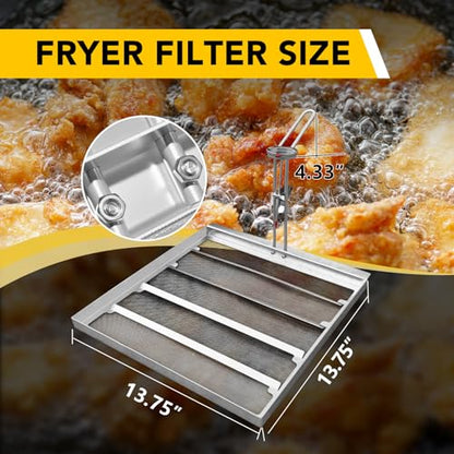 Commercial Deep Fryer Filter Screen 13.75" x 13.75" -550 Microns - size: 13.75*13.75