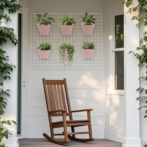 6Pack Pink Grid Wall Bins Hanging Cups with Back Hook, Gridwall Shelf Bins - color: Pink