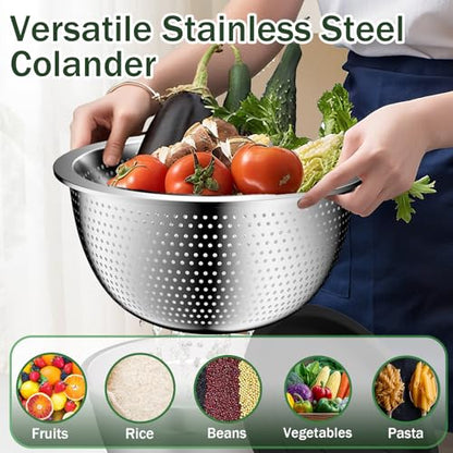 Nicdiet Mixing Bowls with Lids Set, 16PCS Stainless Steel Mixing Bowls,Nesting Storage Bowls for Kitchen with Mixing Bowl, Colander, Strainer & Grater, Metal Salad Bowl for Kitchen Gadgets, Black - color: Jet Black