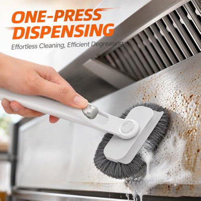 Brush with Short Handle, Bristle Scrubber Broom with Squeegee, Cleaning Brush