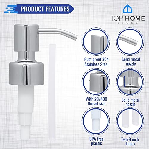 Replacement Soap & Lotion Pumps for Bottles, Chrome, 2-Pack - color: Chrome, size: 2 Pack