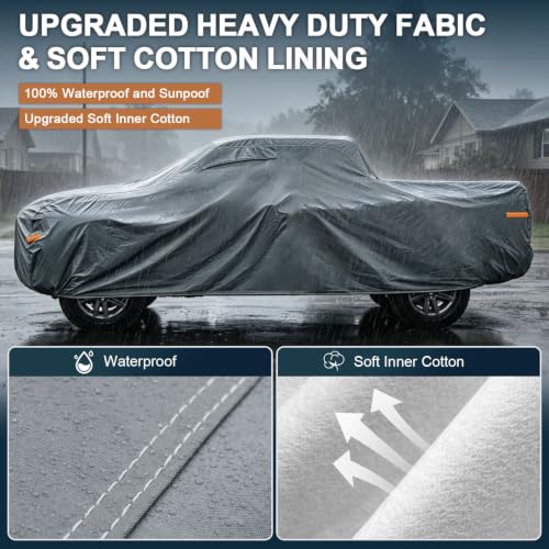 GUNHYI 16 Layers Truck Cover Waterproof All Weather. See Truck Size Chart - color: 4 Truck Cover, size: 4 Truck L - Max Length to 228",Max Cab to 149"