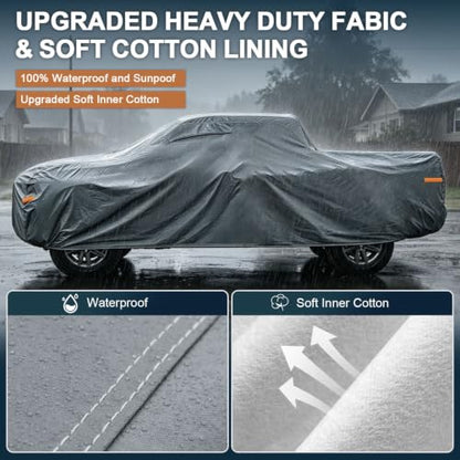 GUNHYI 16 Layers Truck Cover Waterproof All Weather. See Truck Size Chart - color: 4 Truck Cover, size: 4 Truck L - Max Length to 228",Max Cab to 149"