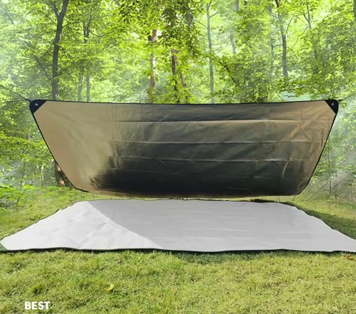 Heavy Duty Survival Blanket -Multifunctional Reflective Tarp Thermal Blanket - 60" x 83" Waterproof Sandproof for Camping Hiking Outdoors Multifunctional Emergency Blanket… - color: White